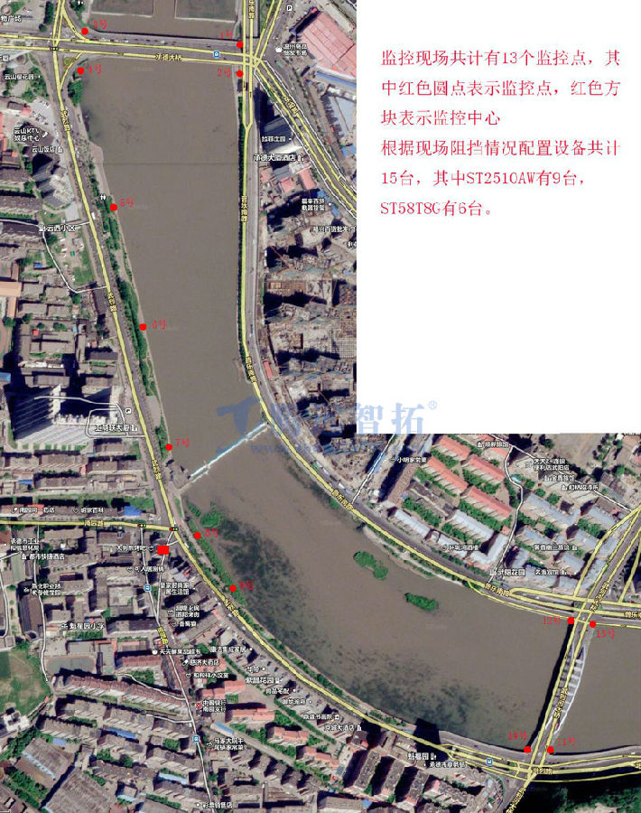 武烈河两岸无线监控布点